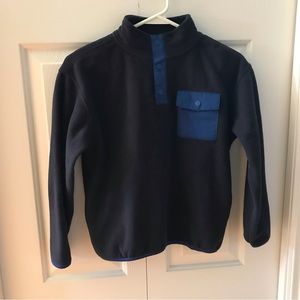 Old Navy Boy’s Black/Blue Polo Style Fleece Pullover Size Me…